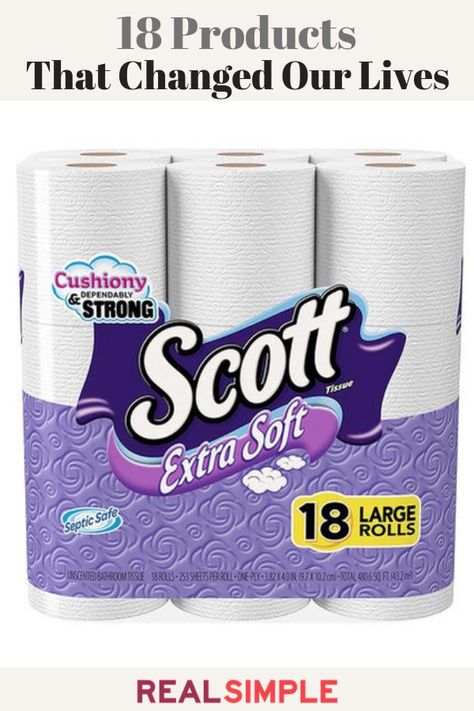 18 Products That Changed Our Lives | Here are our editors' all-time favorite items, the products we simply cannot live without.  These soft quilted rolls are big and thick enough to only need a small square, making these a real money-saver.  #bathroomproducts #realsimple Walgreens Couponing, Trader Joe's Products, Tissue Pack, Kimberly Clark, Bathroom Tissue, Fresh Groceries, Printable Coupons, Toilet Paper Roll, Coors Light Beer Can