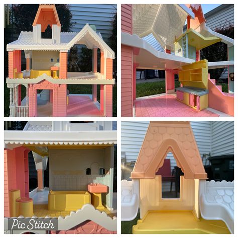 How I Renovated My Childhood Dollhouse Fisher Price Doll House, Tiny Guest House, Dollhouse Renovation, Playskool Dollhouse, Kids Doll House, Core Memory, Dollhouse Diy, Victorian Dolls, Plastic Doll