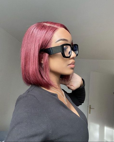 Red Hair Bob, Burgundy Bob Wig, T Part Lace Wig, 4x4 Closure Wig, Burgundy Bob, Red Bob Hair, Human Hair Bob Wigs, 16 Inch Hair, Straight Bob Wig