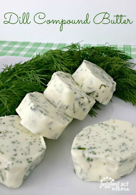 Dill Butter Recipe, Dill Butter, Flavored Butter Recipes, Butter Recipes Homemade, Compound Butter Recipe, Flavored Butter, Compound Butter, Butter Spread, Homemade Butter