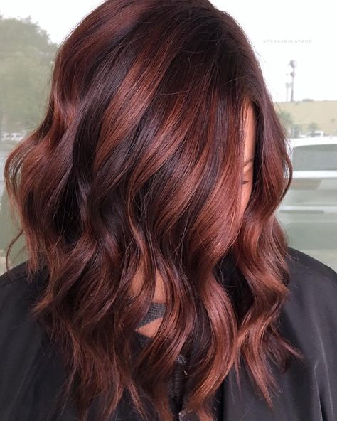 Brittany Banda 🐼 on Instagram: “Chocolate raspberry✨✨ Red-brown warmth❤️💘 Painted from a dark permanent color. Toned with @wella Colortouch 6/77 and 6/74 ✨ I use @olaplex…” Raspberry Brown Hair, Level 6 Brown Hair, Dark Red Brown Hair, Brown Hair With Red Highlights, Dark Red Hair With Brown, Raspberry Hair Color, Brown Hair With Red, Hair With Red Highlights, Red Highlights In Brown Hair