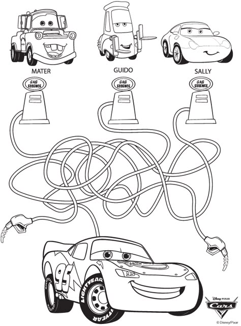 This Disney Cars printable is just like the visual tracing exercises my son does for VT. Saving for a rainy day Disney Mater, Free Disney Coloring Pages, Auto Party, Disney Activities, Cars Coloring, Turtle Coloring Pages, Disney Cars Party, Disney Free, Disney Cars Birthday