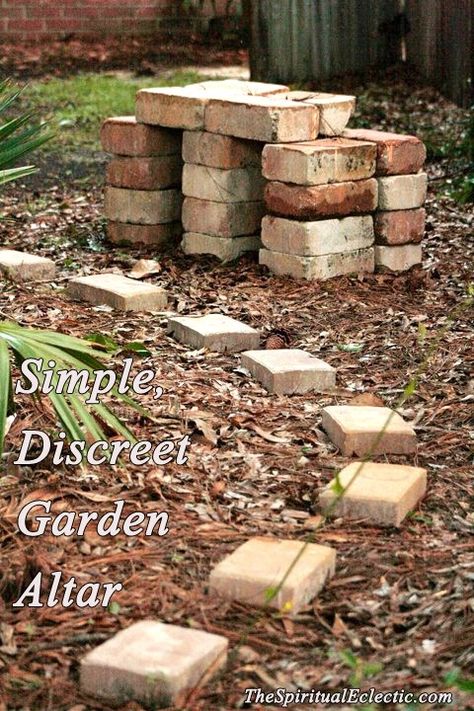 Garden Altar, Shrine Art, Sacred Space Altar, Outdoor Meditation, Witchy Garden, Spiritual Garden, Personal Altar, Prayer Garden, Farmer Boy