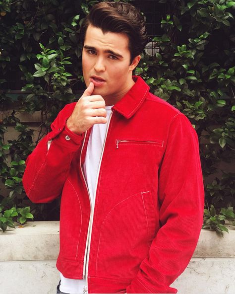 blue jeans, white shirt Blue Jeans White Shirt, Spencer Boldman, Jeans White, White Shirt, Red Leather, Red Leather Jacket, Blue Jeans, Leather Jacket, Leather