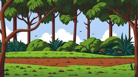 Vector jungle environment in cartoon sty... | Premium Vector #Freepik #vector #game-screen #game-menu #game-elements #giraffe Cartoon Jungle Background, Jungle Environment, Cartoon Jungle, Jungle Cartoon, Jungle Background, Style Background, Good Quotes For Instagram, Cartoon Style, Cartoon Styles