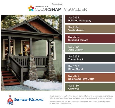 Paint Color Visualizer, Color Visualizer, Green Exterior House Colors, Green House Exterior, Tricorn Black, Exterior House Paint, House Paint Color Combination, Color Combinations Paint, Exterior House Paint Color Combinations