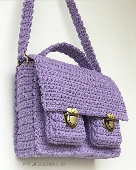 Modern Haken, Crochet Purse Pattern Free, Free Crochet Bag, Crochet Backpack, Mode Crochet, Crochet Bag Pattern Free, Bag Pattern Free, Crochet Handbags Patterns, Handbag Pattern