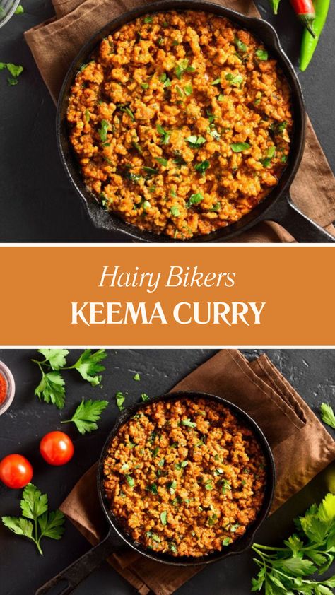 Hairy Bikers Keema Curry Keema Curry Recipe, Hairy Bikers Recipes, Keema Curry, Essential Spices, Minced Beef, Tomato Puree, Chefs Table, Vegetable Puree, Hearty Dinner