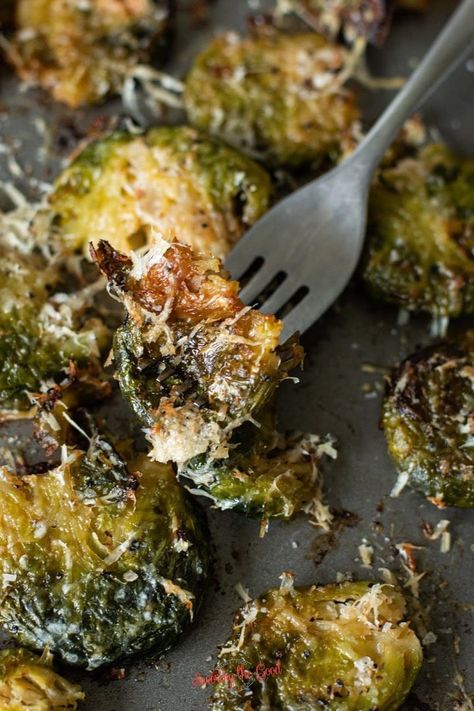 Smashed Brussel Sprouts Recipe | Savoring The Good® Smashed Brussel Sprouts, Smashed Brussels Sprouts, Crispy Brussels Sprouts, Brussel Sprout Recipes, Slow Cooker Times, Brussel Sprout Recipes Roasted, Best New Recipes, Sprouts Recipe, Winter Cooking