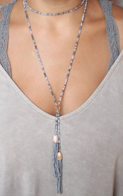 Pear Shaped Diamond Necklace, Baguette Diamond Necklace, Gray Jewelry, Toggle Necklace, A Necklace, Diy Schmuck, Bijoux Diy, Jewelry Patterns, Diy Necklace