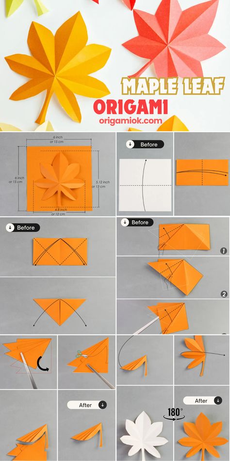 The maple tree chooses to drop its leaves to store energy during the winter, but that’s okay, we can use paper and a pair of scissors to recreate and preserve the beauty of the maple leaf. Origami Maple Leaf Tutorial, Origami Leaves Easy, Origami Maple Leaf, Origami Leaves, Easy Origami, Maple Tree, Origami Easy, Autumn Decor, Art Stuff