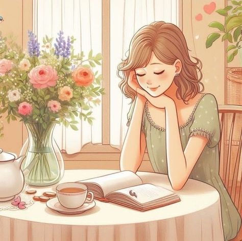 Desktop Wallpaper Art, Book Illustration Art, Girly Art Illustrations, Shabby Cottage, Dreamy Art, Girls Cartoon Art, Girly Art, Anime Scenery, Cute Illustration