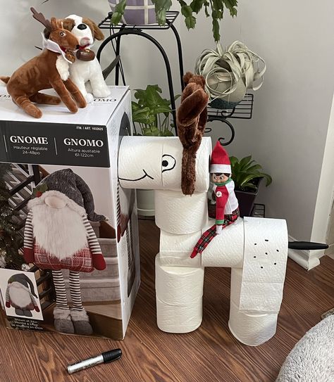 Mr Jingle made a toilet paper reindeer 🤦🏻‍♀️ Reindeer Toilet, Elf On The Shelf Toilet Paper Reindeer, Reindeer Antlers, Toilet Roll, Toilet Paper Roll, Antlers, Toilet Paper, Elf On The Shelf, Reindeer