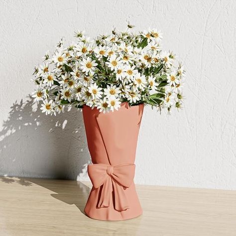 Living Room Table Decor, Vase For Living Room, Tall Flower Vase, Flower Bouquet Vase, Unique Flower Vases, Room Table Decor, Vase Unique, Unique Vase, Beige Ceramic