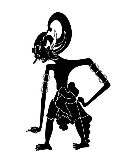 Silhouette of Indonesian traditional puppet also know as Wayang Kulit Wayang Kulit Puppet Template Printable, Wayang Kulit Puppet Drawing, Wayang Kulit Puppet, Wayang Kresna, Indonesian Shadow Puppets, Wayang Golek, Vector Background, Editing Pictures, Google Images