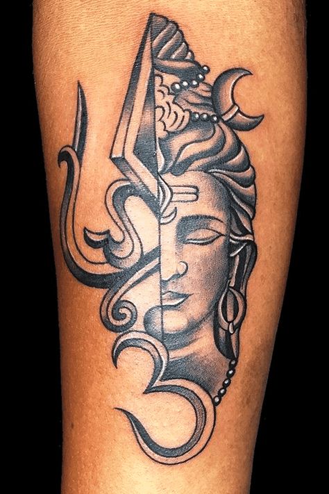 Mahadev Tattoo Stencil, Shiva Tattoo Ideas, Elephant Stencil, Hindu Tattoos, Mahadev Tattoo, Body Tattoo Design, God Tattoo, Geometric Mandala Tattoo, Fruit Art Print