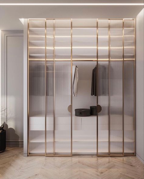 Glass Wardrobe Doors, Glass Wardrobe, Dream Closet Design, Wardrobe Door Designs, Bedroom Interior Design Luxury, Luxury Closets Design, Wardrobe Interior Design, Closet Layout, Shelving Design