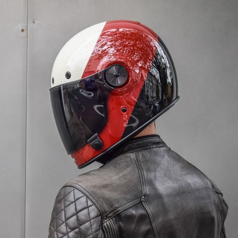 Red Hood Helmet, Icon Helmets, Bell Bullitt, Bike Helmet Design, Helmet Storage, Cafe Racer Helmet, Motorcycle Helmet Design, Star Wars Helmet, Iron Man Helmet