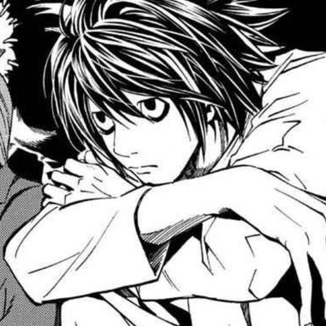 Manga Icons Black And White Aesthetic, Deathnote Black And White, Black N White Stickers, Black And White Anime Manga Icons, Black N White Widgets, L Pfp Manga, Manga Black And White Aesthetic, L Manga Icon, L Manga Panel