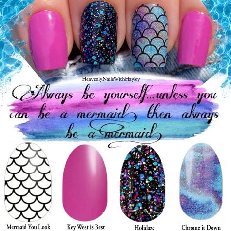 Nail Color Combos, Mixed Mani, Diva Nails, Unicorn Nails, Vacation Nails, Get Nails, Beach Nails, Fabulous Nails, Nails At Home