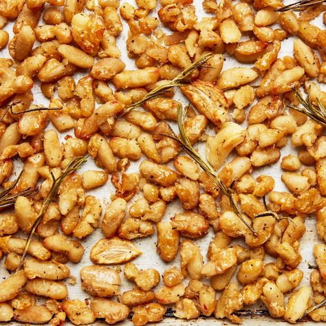 How to Make Crispy White Beans | Epicurious Air Fryer Popped Beans, Crispy Lima Beans, Popped Beans, Crispy White Beans, Cycling Diet, White Bean Recipes, Beans Beans, Bean Snacks, Clean Snacks