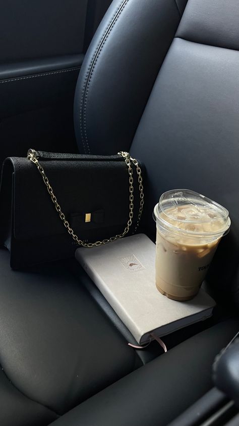 #coffee #journaling #car #aesthetics #fall Car Coffee Aesthetic, Coffee In Car Aesthetic, Coffee In Car, Car Coffee, Car Aesthetics, Lifestyle Content, Car Aesthetic, Cars And Coffee, Car Bag