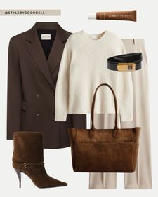 Brown Pants Outfit For Work, Classy Old Money Outfits, Uggs Mini, Taupe Outfit, Brown Pants Outfit, Autumn Outfits Aesthetic, Mini Uggs, Burgundy Knit Sweater, Scandi Fashion