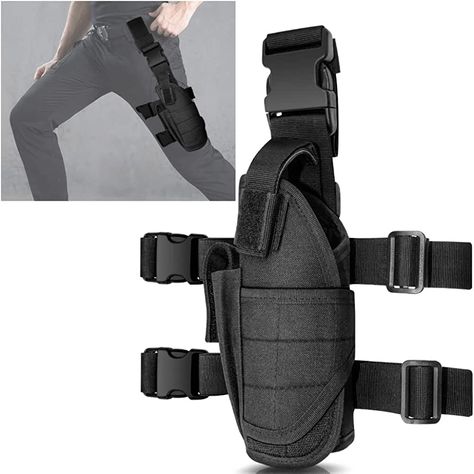 Drop Leg Holster - UniqueFire Left Hand & Right Hand Adjustable Universal Waterproof Pistol/Gun Drop Puttee Leg Thigh Holster Pouch Holder (Left + Right) Red Hood Cosplay, Backpack Insert, Drop Leg Holster, Leg Holster, Black Widow Costume, Thigh Holster, Tan Legs, Male Oc, Clothes Reference