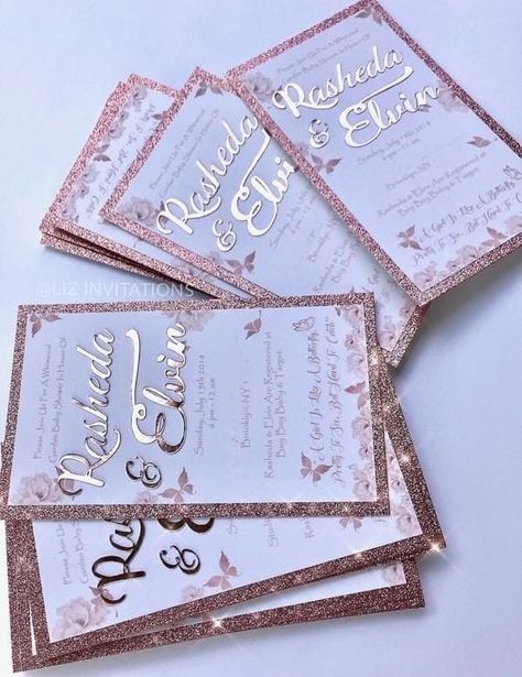 Pic Baby, Debut Ideas, Quince Invitations, Butterfly Invitations, Rose Gold Invitations, Baby Shower Invitaciones, Rose Gold And Silver, Laser Cut Wedding Invitations, Quinceanera Invitations