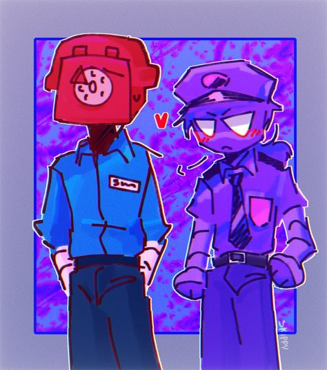 Fnaf Purple Guy Fanart, Vincent And Phone Guy, Phone Guy X Purple Guy, Vincent Bishop, Purple Pie Man, Vincent Afton, Vincent Fnaf, Rebornica Fnaf, Fnaf Rebornica