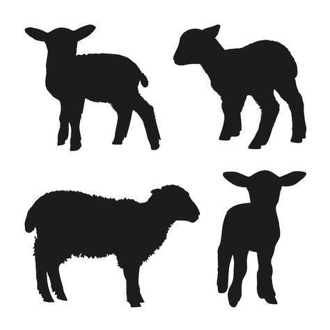 Black Sheep Drawing, Lamb Outline, Sheep Outline Printable, Lamb Silhouette, Lamb Silhouette Clip Art, Sheep Outline, Sheep Silhouette Clip Art, Farm Animal Silhouette, Lamb Graphic