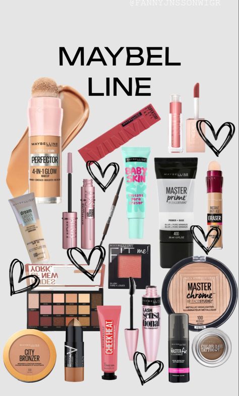 Maybelline inspiration makeup board, link to foundation #foundation #makeup #maybelline #aesthetic #makeuptutorial #makeuplover Maybelline Products Aesthetic, Maybelline Aesthetic, Maybelline Makeup Products, Maybelline Foundation, Maybelline Instant Age Rewind, Age Rewind, Maybelline Makeup, Maybelline New York, Makeup Board