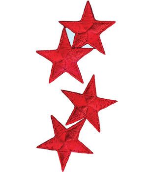 Wrights Iron-On Appliques-Red Stars 1-1/4" 4/Pkg Script Logo Design, Scrapbook Printing, Iron On Letters, Pastel Red, Red Stars, Red Icons:), Arte Inspo, Bullet Journal Inspo, Iron On Applique