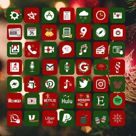 Christmas Phone App Icons, Winter App, 50 Aesthetic, Christmas Ios, Christmas Home Screen, Icons Christmas, Cover Icons, Widget Photos, Christmas Widgets