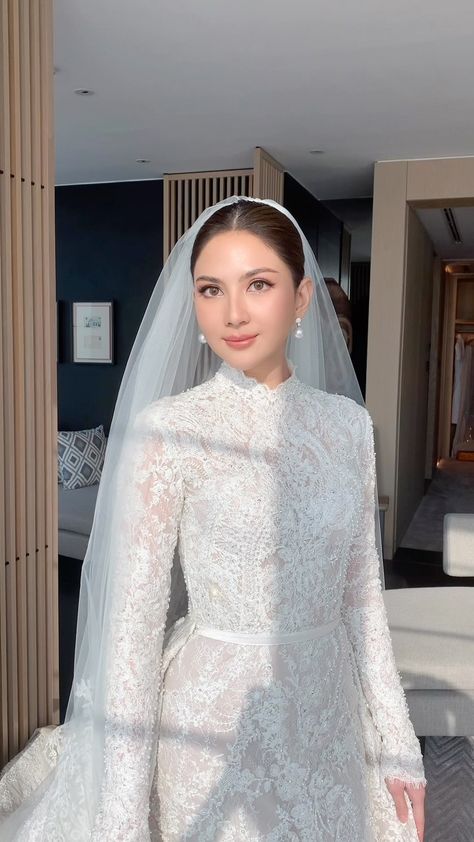 Yakup & Jessica Mila Holy Matrimony #KUPunyaMILA @jscmila . @thebidestory @by.hilda . #cherryjessicabrides @tominjoo @yeftagunawan… | Instagram Morning Look Wedding Gown, Holy Matrimony Dress, Simple Bridal Look, Wedding Gaun, Jessica Mila, Wedding Gown Ideas, Malay Wedding Dress, Unusual Wedding Dresses, Nikah Outfit