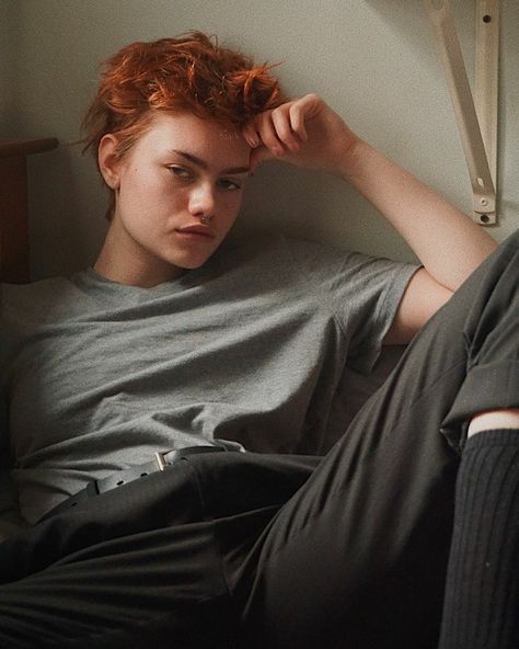 Masc Hairstyles For Women, Masc Hairstyles, Androgynous Women, Masc Women, Androgynous Hair, Hair Reference, Short Hair Haircuts, Gender Envy, Ginger Hair