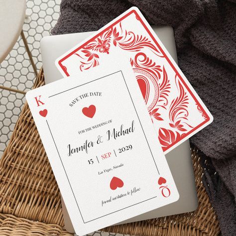 Playing Card Las Vegas Wedding Save The Date #zazzle #weddinginvitations #birthdayinvitations #babyshowerinvitations #zazzleinvitations #monogram #businesscards #graduation #homedecor Las Vegas Destination Wedding, Card Displays, Las Vegas Wedding, Save The Date Templates, Date Cards, Wedding Save The Date, Vegas Wedding, Playing Card, Minimalist Wedding