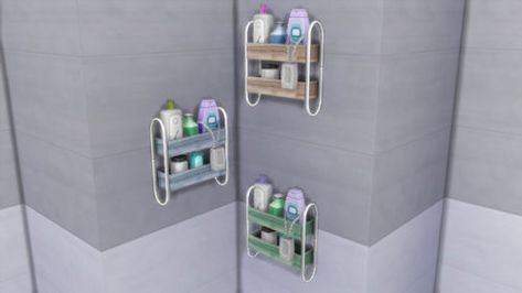 Sims 4 Shower Caddy, Sims 4 Shower Caddy Cc, Sims 4 Cc Shower Head, Sims4 Bathroom, Sims 4 Cc Objects, Bathroom Caddy, Sims 4 Downloads, Body Washes, Shower Shelves