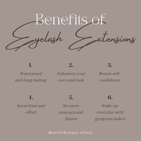 Want all the benefits and none of the work? ✨HELLO LASH EXTENSIONS✨ These are some of my favourite reasons why I love my lashes done - what are yours? Comment below and share with us🤍 #lashes #lashesaustralia #lashesbrisbane #lashextensions #eyelashes #lashartist #lashboss #lashtech #lashaddict #lashart #beauty #aries Lash Extensions Benefits, Lash Extension Benefits, Lash Policy, Lash Content, Lashes Done, Eyelash Technician, Eyelash Extentions, Lashes Beauty, Lash Artist