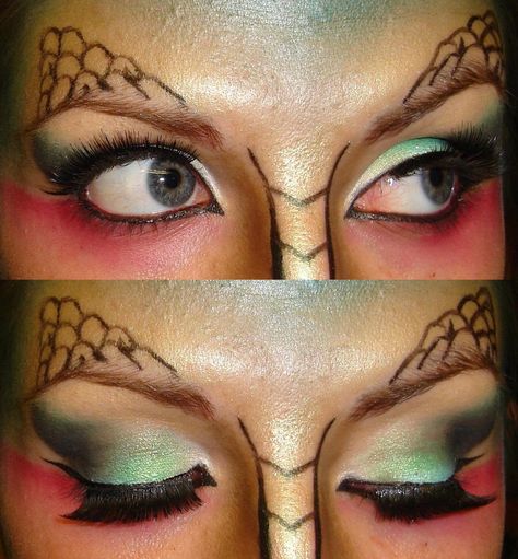 Dragon makeup Shrek Costumes, Roll Eyes, Shrek Dragon, Shrek Jr, Dragon Makeup, Half Dragon, Shrek Costume, Lady Makeup, Fruit Costumes