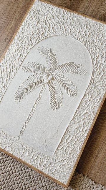 Textured Canvas Art Palm, Textured Canvas Art Palm Tree, Textured Palm Tree Art, Textured Art Palm Tree, Palm Tree Texture Art, Textured Palm Tree Painting, Texture Art On Canvas, Palm Painting, Spackle Art