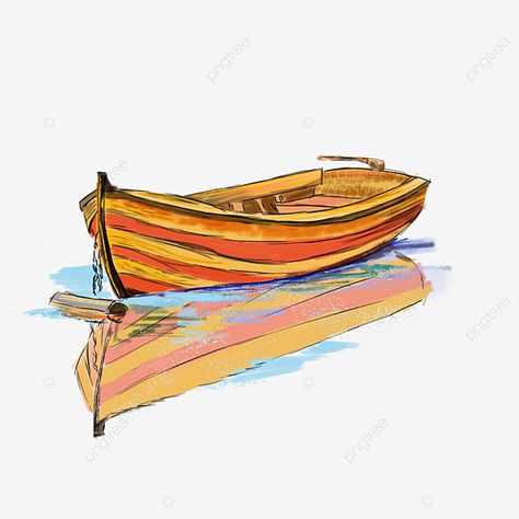 Canoe Drawing Simple, Boat In The Sea Drawing, Canoe Sketch, Fishing Boat Drawing, Canoe Drawing, Canoe Illustration, Boats Drawing, Boat Clipart, Boat Png