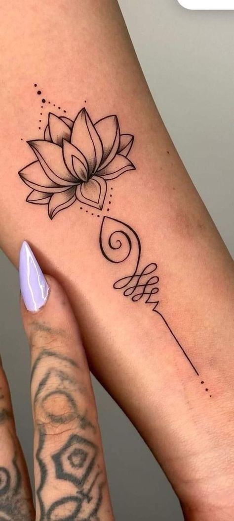 Back Lotus Tattoo Women, Lotus Flower And Breathe Symbol Tattoo, Hair Line Tattoos For Women, Lotus Flower Hand Tattoos For Women, Tattoo Ideas Female Medium Size, Small Wrist Tattoos For Women Meaningful, Dainty Lotus Flower Tattoo, Lotus Wrist Tattoos For Women, Mandala Lotus Tattoo Design