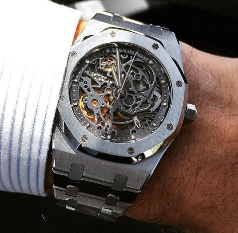 Audemars Piguet Royal Oak Skeleton Audemars Piguet Skeleton, Dapper Mens Fashion, Grey Watch, Nike Wallpaper, Cool Outfits For Men, Audemars Piguet Royal Oak, Royal Oak, From Instagram, Audemars Piguet