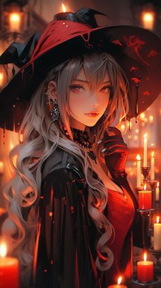 Karakter Fantasi Art, Witch Anime Art, Witch Art Aesthetic, Anime Witch Art, Halloween Anime Art, Anime Witches, Witch Anime, Persona Anime, Fantasy Witch