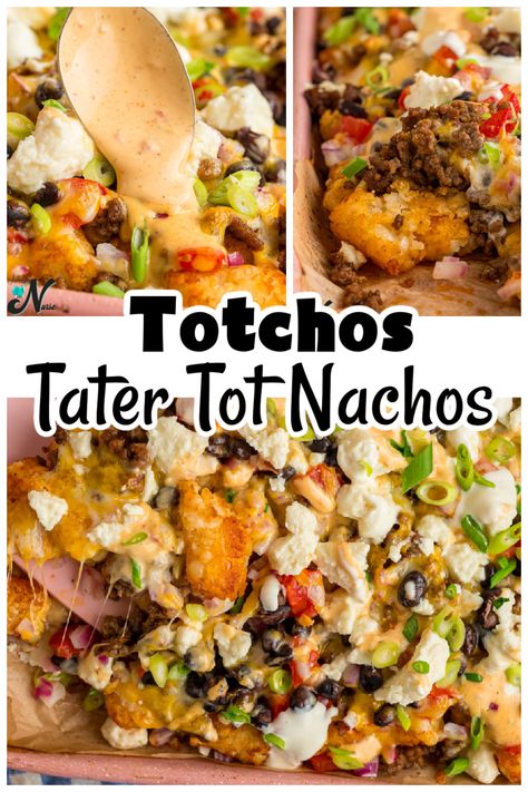 Indulge in the ultimate comfort food with these irresistible Totchos! Crispy tater tots loaded with melted cheese, zesty salsa, creamy sour cream, and fiery jalapeños. Perfect for parties, game nights, or anytime cravings strike! Get ready to elevate your snack game with this fun and flavorful twist on classic nachos. Tater Tot Nachos Recipes, Classic Nachos, Totchos Recipe, Tot Nachos, Nachos Recipes, Tater Tot Nachos, Nacho Toppings, Antipasto Platter, Chicken Appetizers