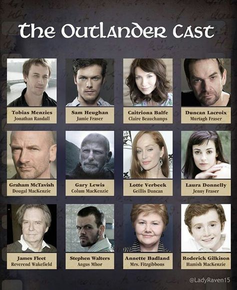 The Outlander cast so far - the first book was excellent! Super excited that they're making a mini-series out of this series! Outlander Show, Gabaldon Outlander, Outlander Cast, Outlander Gifts, Outlander Characters, Starz Tv Series, Sam Heugan, Outlander Season 1, Diana Gabaldon Outlander Series