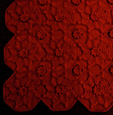 Orleans Matelassé Afghan 2 Falling Leaves Afghan, Crochet Moroccan Tile Afghans, Purple Afghan Crochet Pattern, Red Flower Afghan, Orchid Lace Afghan, Afghan Blanket, Afghan Pattern, Crochet Afghans, Crochet Granny