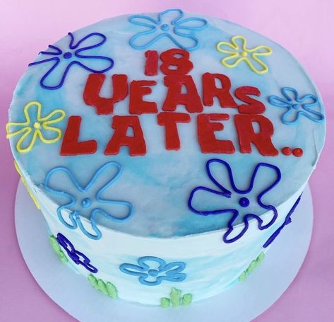 Funny 18th Birthday Cake, 18th Birthday Cake Ideas, Chocolate Snack Cake, 19th Birthday Cakes, Small Birthday Cakes, Spongebob Cake, 18th Cake, Desserts Cake, Custom Birthday Cakes