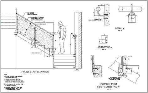 Access stair drawing Staircase Construction Details, Feature Stairs, Staircase Construction, How To Draw Stairs, Glass Railing Stairs, Construction Drawing, Hand Railing, Glass Handrail, Staircase Handrail